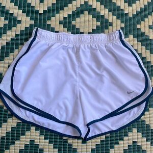 Nike Women's White and Blue Running Shorts